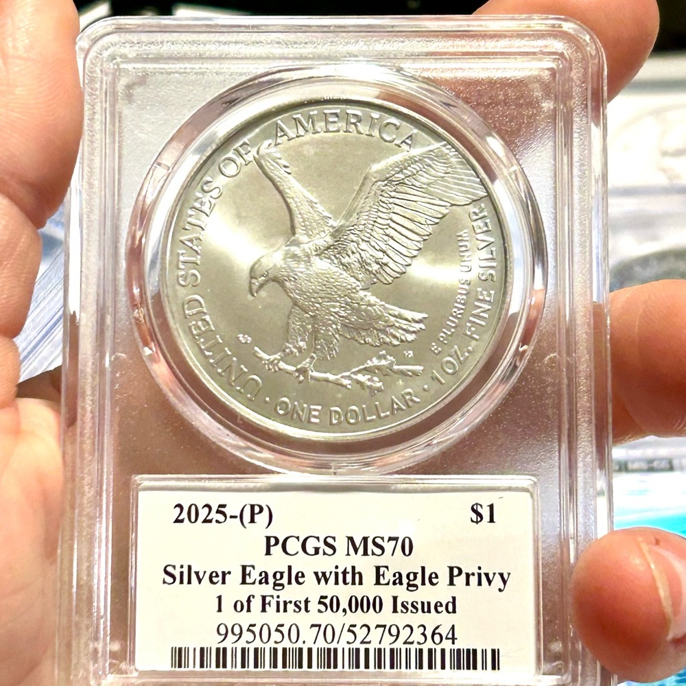 Limited 2025 silver eagle with eagle privy